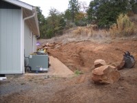 Rocky hillside excavation